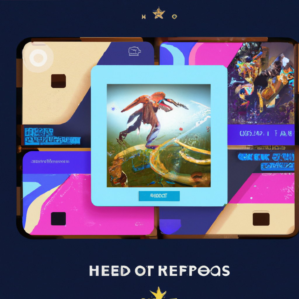 Vibrant gameplay scene with HUD badges and neon UI